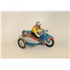 Image 1 : VINTAGE CLOCKWORK TIN MOTORCYCLE WITH SIDE CAR