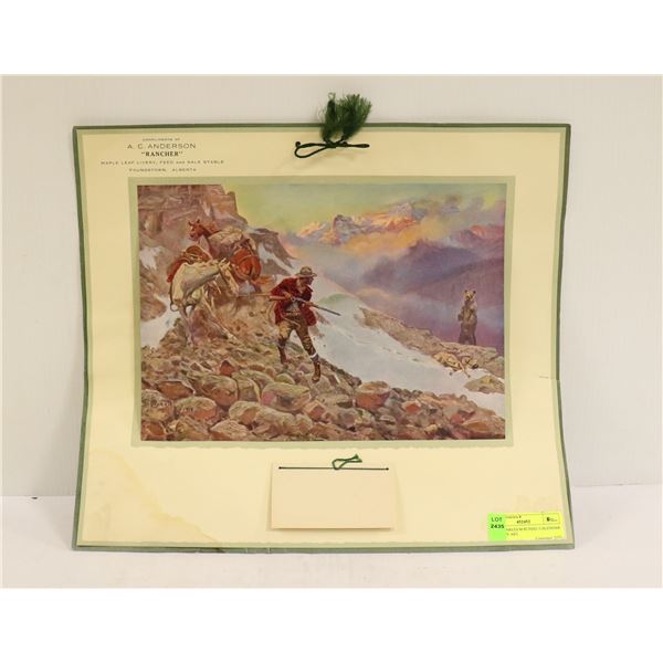 1917 CHARLES M RUSSEL CALENDAR  COWBOY ART