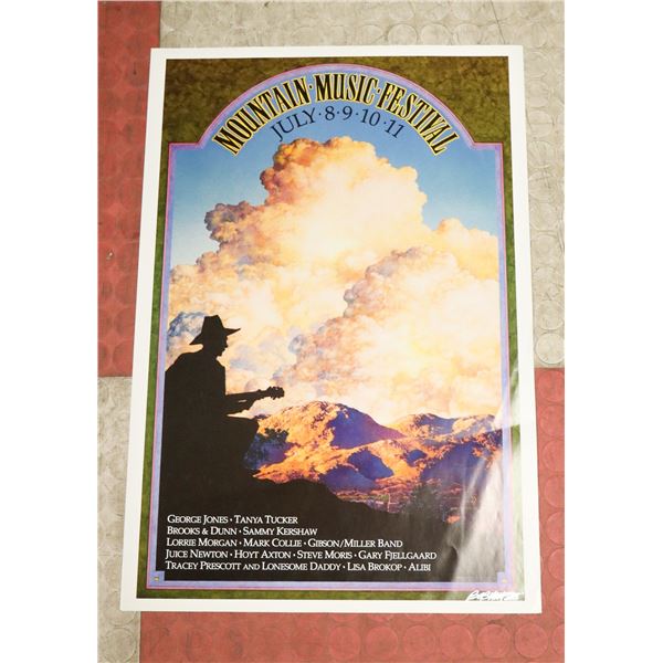 MOUNTAIN MUSIC FEST COUNTRY POSTER SIGNED BOB