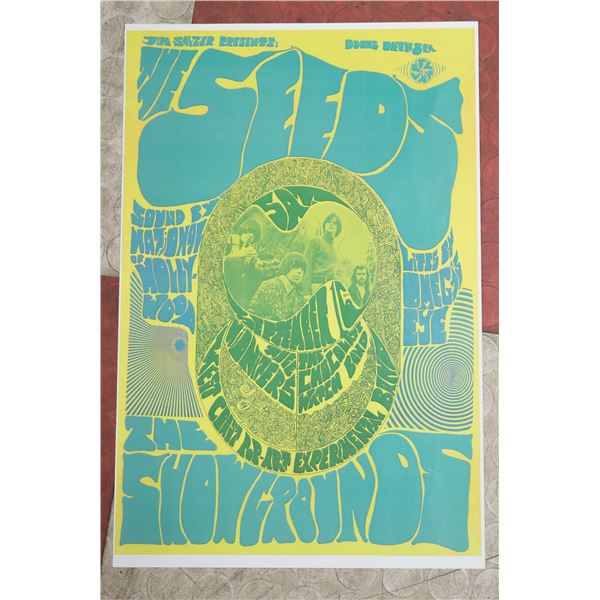 VINTAGE THE SEEDS ROCK CONCERT POSTER