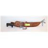 Image 1 : VINTAGE MACHETE IN HAND TOOLED LEATHER SHEATH