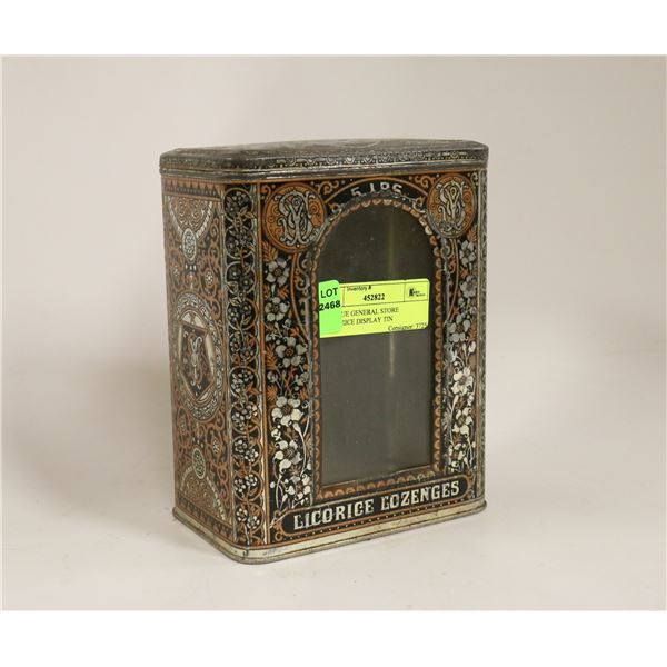 ANTIQUE GENERAL STORE LIQUORICE DISPLAY TIN