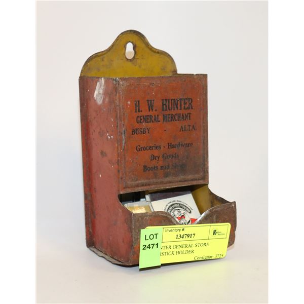 HE HUNTER GENERAL STORE MATCHSTICK HOLDER