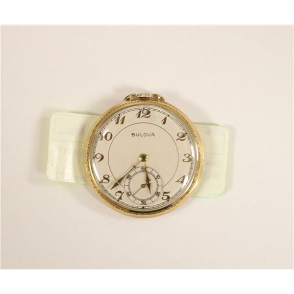 1940S BULOVA SLIM POCKET WATCH WORKING