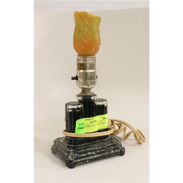 ANTIQUE ART DECO TULIP LAMP