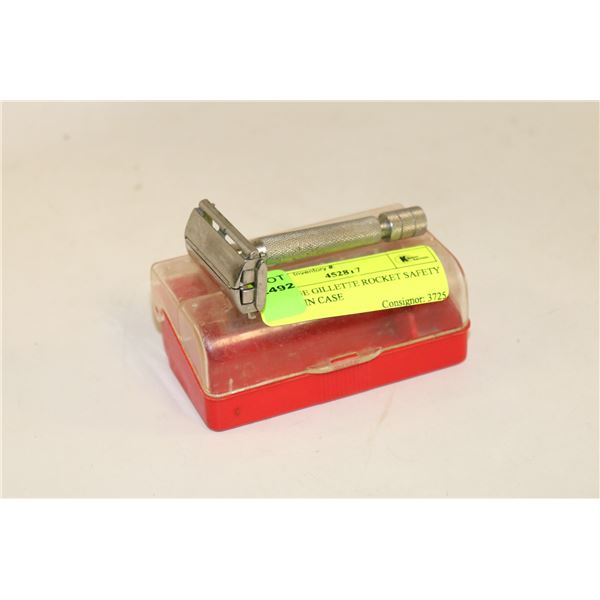 VINTAGE GILLETTE ROCKET SAFETY RAZOR IN CASE