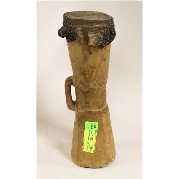 HAND CARVED SNAKE SKIN TRIBAL DRUM