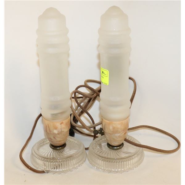 PAIR OF ANTIQUE NIGHT STAND LAMPS