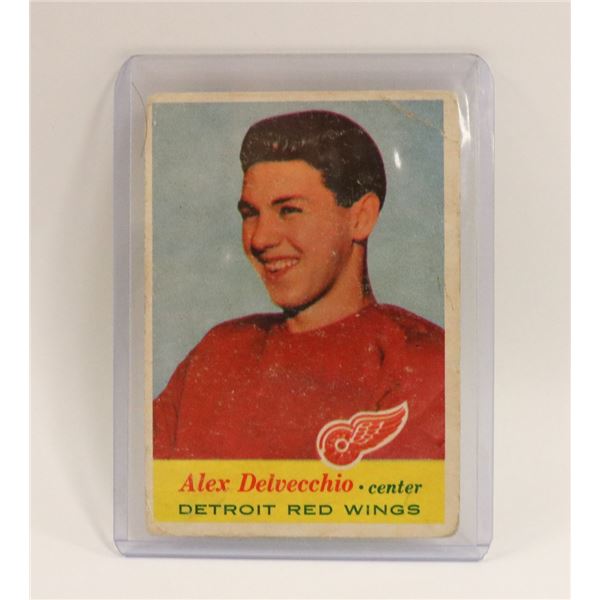 1957 ALEX DELVECCHIO HOCKEY CARD