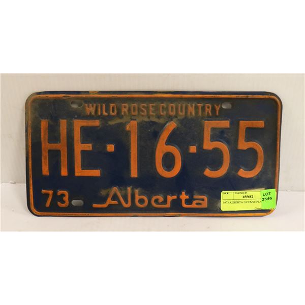 1973 ALBERTA LICENSE PLATE