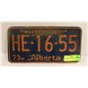 Image 1 : 1973 ALBERTA LICENSE PLATE