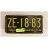 Image 1 : 1969 ALBERTA LICENSE PLATE