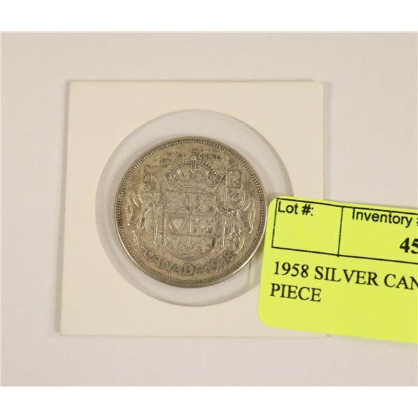 1958 SILVER CANADIAN 50 CENT PIECE