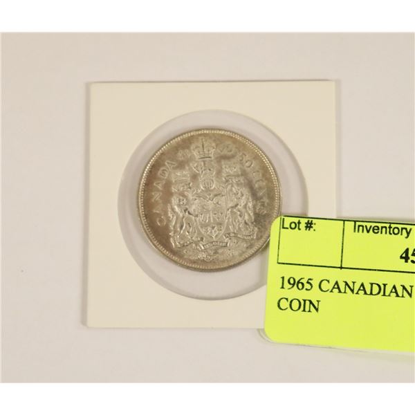 1965 CANADIAN SILVER 50 CENT COIN
