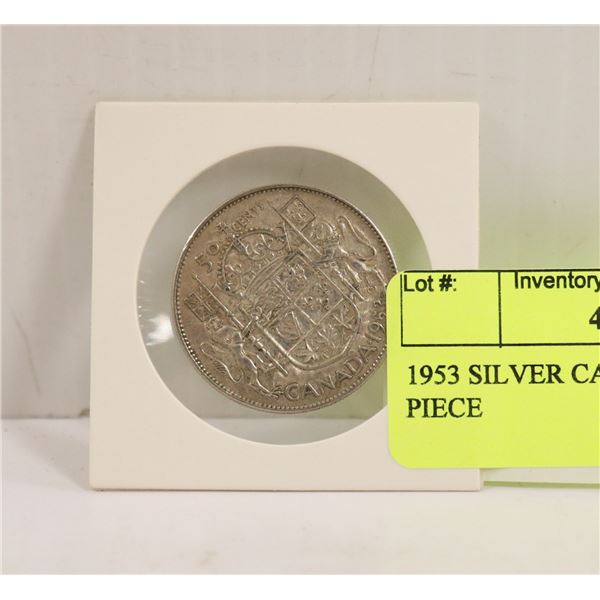 1953 SILVER CANADIAN 50 CENT PIECE