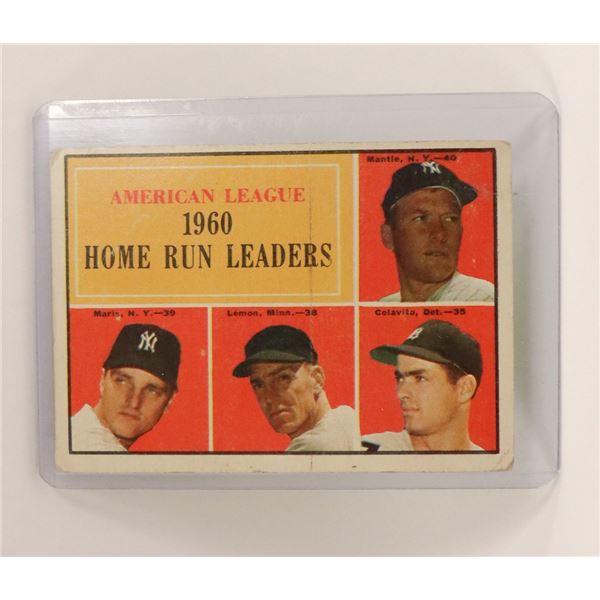 1961 MICKEY MANTLE HOME RUN LEADER CARD