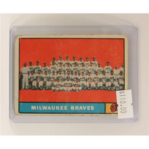 1961 MILWAUKEE BRAVES BASEBALL CARD