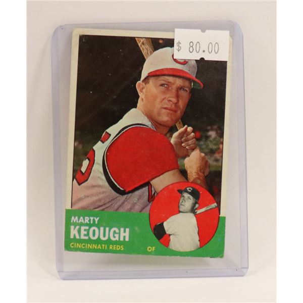 1963 MARTY KEOUGH BASEBALL CARD HOF