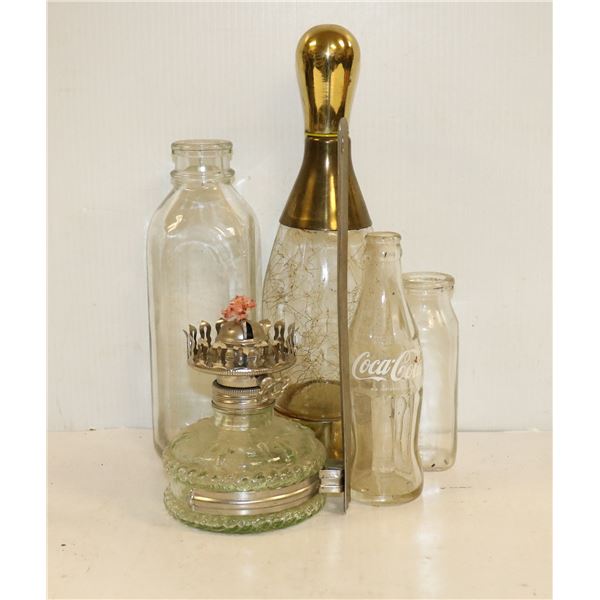 BOX WITH LANTERN DECANTER BOTTLES MORE