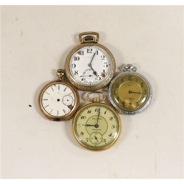 LOT OF FOUR ANTIQUE POCKET WATCHES FOR REPAIR