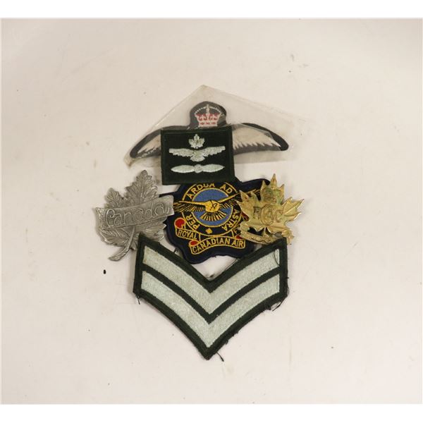 ASSORTED MILITARY BADGES AND PATCHES