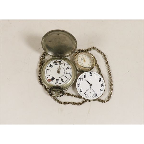 LOT OF 3 ANTIQUE POCKET WATCHES FOR REPAIR