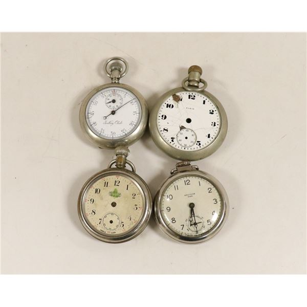 LOT OF FOUR ANTIQUE POCKET WATCHES FOR REPAIR