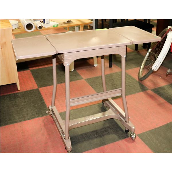 ANTIQUE INDUSTRIAL-METAL ROLLING SIDE