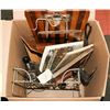 Image 1 : BOX OF ASSORTED VINTAGE OFFICE AND DESK SUPPLIES