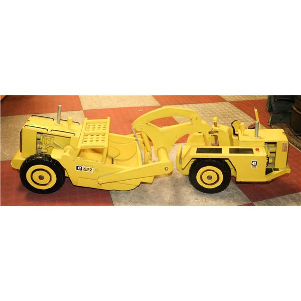 3.5 FOOT LONG WOODEN EXCAVATOR ARTICULATING