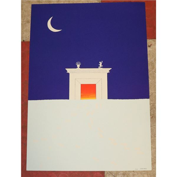 JEAN SARIANO SIGNED LITHO OF NIGHT FIREPLACE