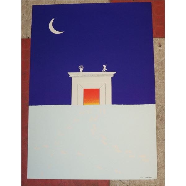 JEAN SARIANO SIGNED LITHO OF NIGHT FIREPLACE