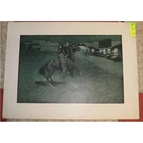 1908 FREDERICK REMINGTON PRINT BY COLLIERS LARGE