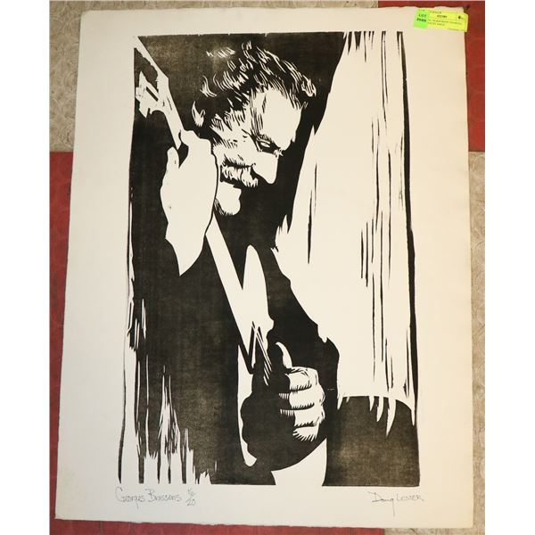 ORIGINAL SILKSCREEN GEORGES BRASSENS BY DOUG