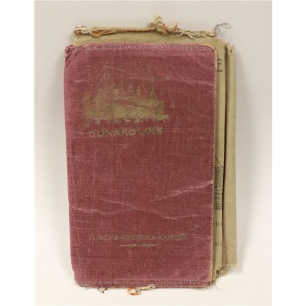 ANTIQUE STEAM SHIP TICKET BOOKS CUNARD LINE