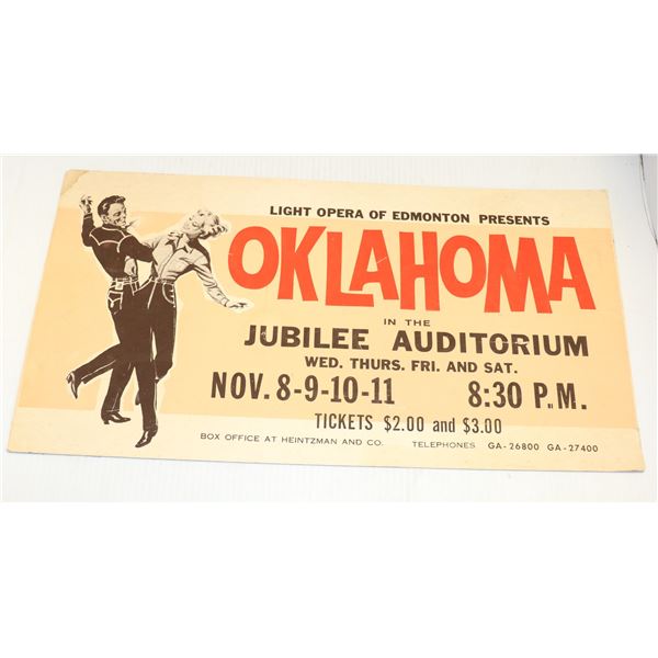 1950S STREET CAR ADVERTISING SIGN FOR OKLAHOMA