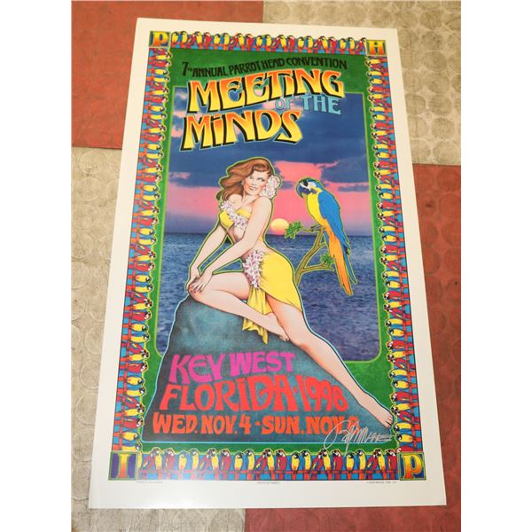 JIMMY BUFFET PARROT FEST POSTER SIGNED BOB MASSE