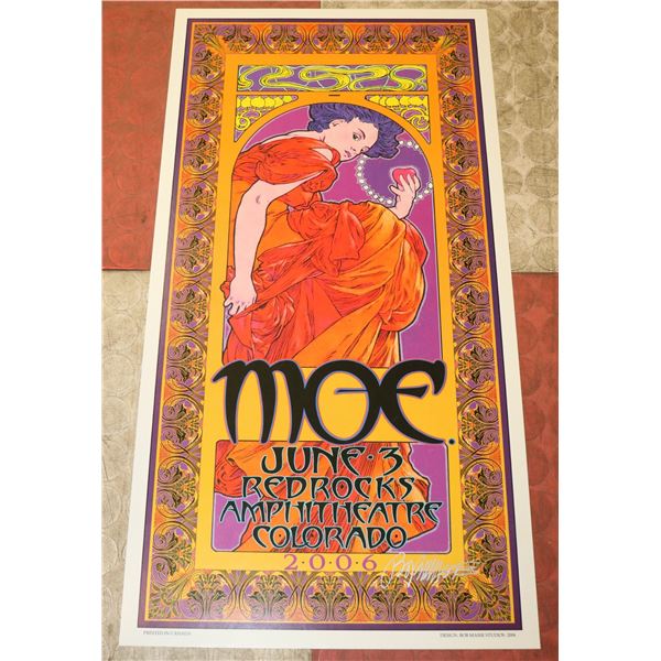 MOE CONCERT POSTER SIGNED BY BOB MASSE
