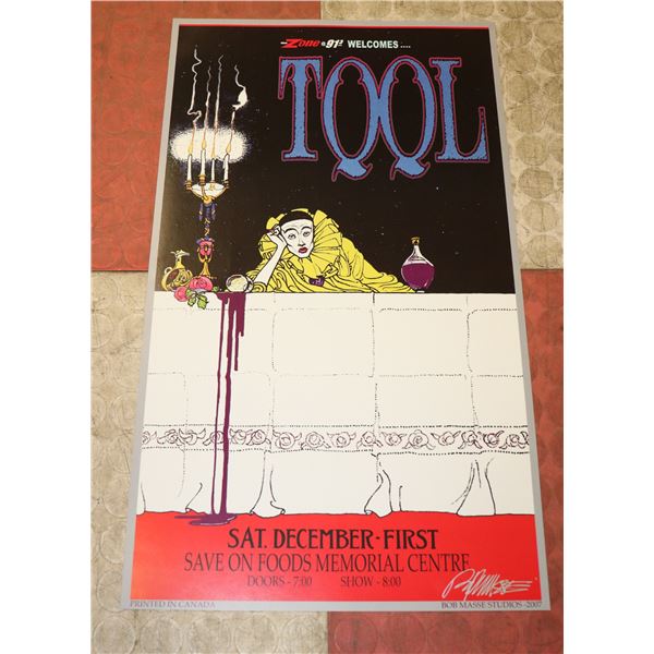 TOOL CONCERT POSTER SIGNED BOB MASSE