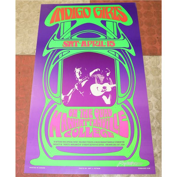 INDIGO GIRLS CONCERT POSTER SIGNED BOB MASSE