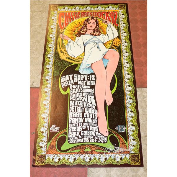 CLASSIC ROCK STOCK POSTER SIGNED BOB MASSE