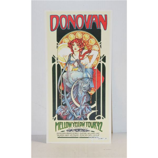 DONOVAN CONCERT POSTER SIGNED BY BOB MASSE