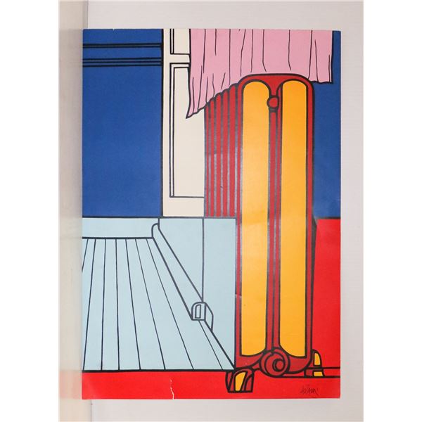 1971 VALERIO ADAMI SERIGRAPH SIGNED SMALL TEAR AT