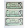 Image 1 : LOT OF THREE 1967 CANADIAN $1 BILLS