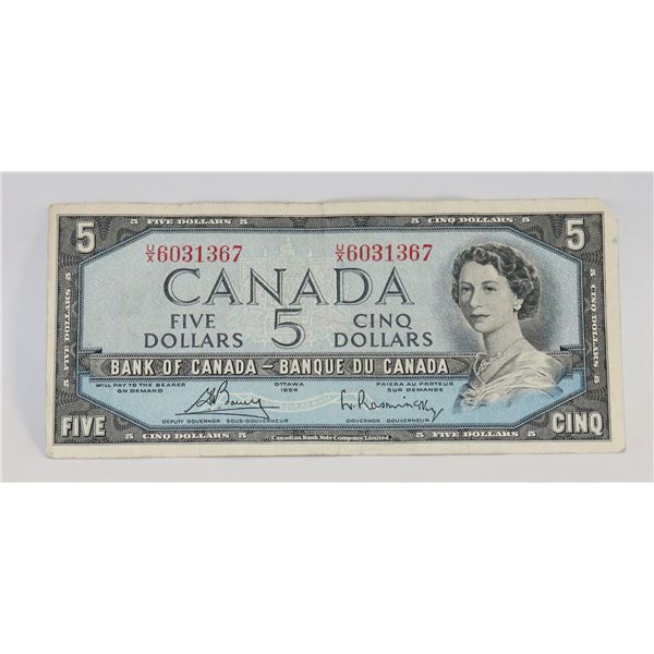 1954 CANADIAN $5 BILL COLLECTIBLE