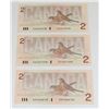 Image 2 : LOT OF THREE VINTAGE CANADIAN $2 BILLS