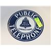 Image 1 : PORCELAIN ENAMEL PUBLIC TELEPHONE SIGN 9 IN