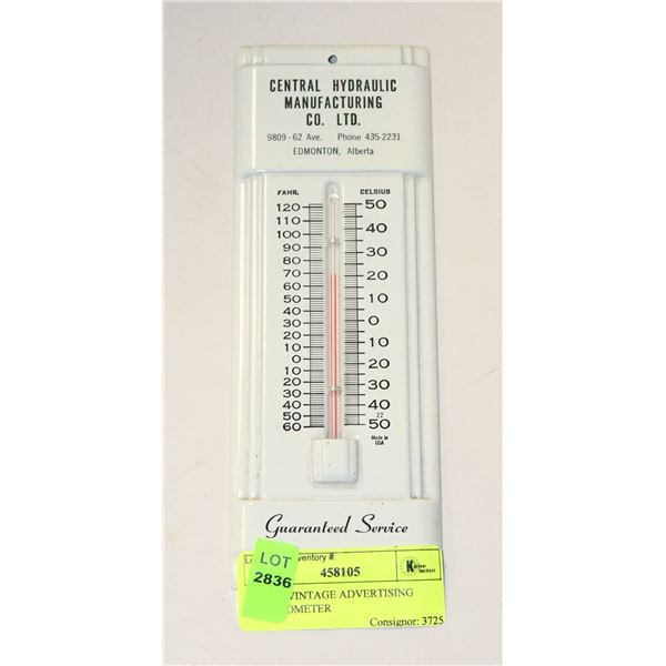 SMALL VINTAGE ADVERTISING THERMOMETER
