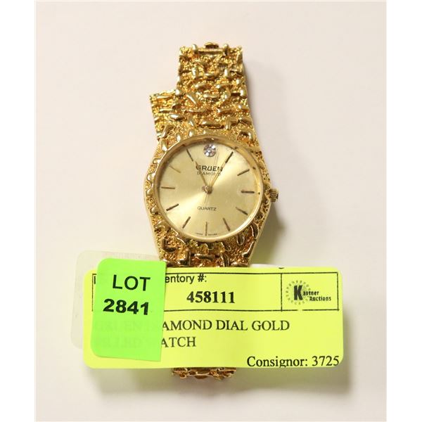 GRUEN DIAMOND DIAL GOLD FILLED WATCH