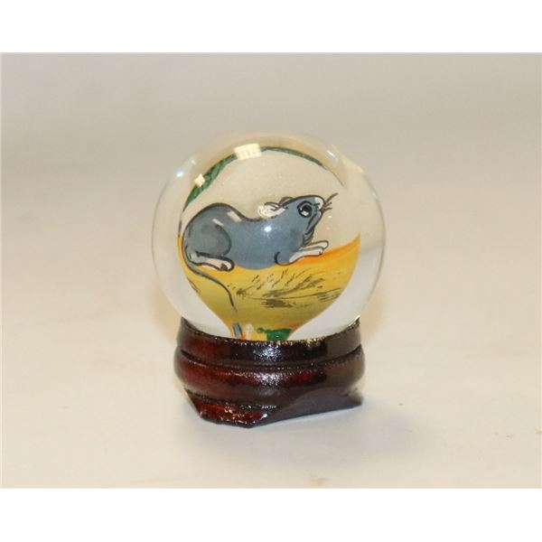 SMALL HAND PAINTED JAPANESE GLASS GLOBE